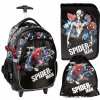 3-dielny školský set Spider-Man - batoh na kolieskach + peračník + taška na prezúvky