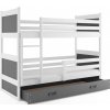 Interbeds Rico poschodová posteľ 190cm x 80cm borovicové drevo bielo-sivá