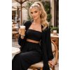 Fashionweek Dámsky komplet top, košele, nohavice, čelenka k3354 Farba: Čierna, Veľkosť: Universal