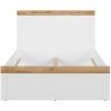 BRW Posteľ 120x200 HOLTEN LOZ/120 biela/dub wotan drevo 129 cm x 100.5 cm x 204.5 cm