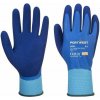 Ochranné rukavice, latexové, latexová pena, máčaná dlaň, veľ. L, Liquid Pro, modrá