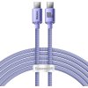 Baseus CAJY000705 Crystal Shine Series Datový Kabel USB-C - USB-C 100W 2m Purple (6932172602918)