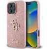 Guess PU Fixed Glitter 4G Metal Logo zadný kryt pre iPhone 16 Pro Pink