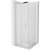 Mexen Rio, štvorcový sprchovací kút s posuvnými dverami 70(dvere) x 70(dvere) x 190 cm, 6mm sklo námraza, chrómový profil, 860-070-070-01-30