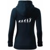 Evolúcia volejbal smeč - Mikina dámska trendy zipper s kapucňou - XL ( Tmavomodrá (veľmi tmavá - skoro čierna) )