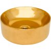 Invena Kos, keramické umývadlo na dosku 415x415x135 mm, zlatá lesklá, INV-CE-38-009-C