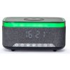 GEMBIRD FM Rádio budík s Qi nabíjaním, čierny