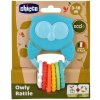 CHICCO Hryzačka s hrkálkou so senzorickými krúžkami Eco+ Sova Owly 3m+