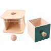 Montessori Krabička so zásuvkou a drevenou guličkou