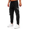 Čierne pánske teplákové jogger nohavice s cargo vreckami Bolf K15