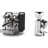 Rocket Espresso Mozzafiato FAST V, black + Rocket Espresso FAUSTO 2.1, chrome