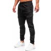 Čierne pánske látkové jogger nohavice s cargo vreckami Bolf 384