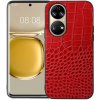 Kožený kryt COWHIDE na Huawei P50 - Červená