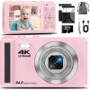DIGITÁLNY FOTOAPARÁT HD 4K 64 MP 32 GB PRENOSNÝ DARČEK S AUTOMATICKÝM ZAOSTROVANÍM