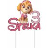 Zápich - Skye s menom a vekom (Paw Patrol) - bez paličky - 13cm - Obrázok