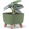 PROSPERPLAST Kvetináč GRACIA SQUARE 29cm zemitě zelený