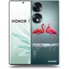 Picasee silikónový prehľadný obal pre Honor 70 - Flamingos pár