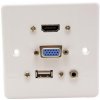 Čelní panel zásuvky HDMI + VGA + jack3,5mm + USB plast, bílé