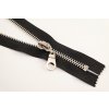 Extra silný kovový zips č.8 s niklovými zubami - motorkársky - viac dĺžok 16 cm svetlý nikel nedeliteľný čierny