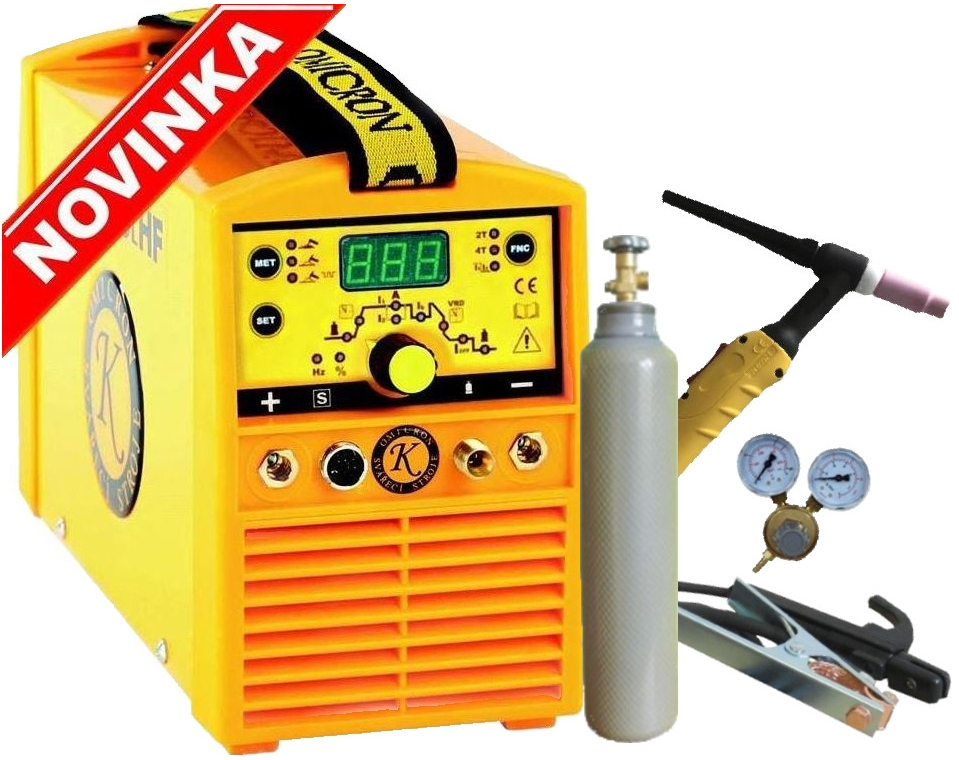 Omicron Gama 1500L HF 2617 set 3 + káble 25/3m + TIG horák 4m + ventil + fľaša Argón 8l plná