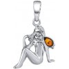 Silvego Strieborný prívesok znamenie zverokruhu Panna s Jantárom AAJ180P09