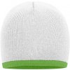 Myrtle beach Pletená čiapka s kontrastným okrajom MB7584 White one size