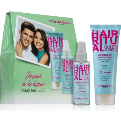 Dermacol Hair Ritual šampón proti lupinám a vypadávaniu vlasov 250 ml + vlasové tonikum pre podporu rastu vlasov 100 ml