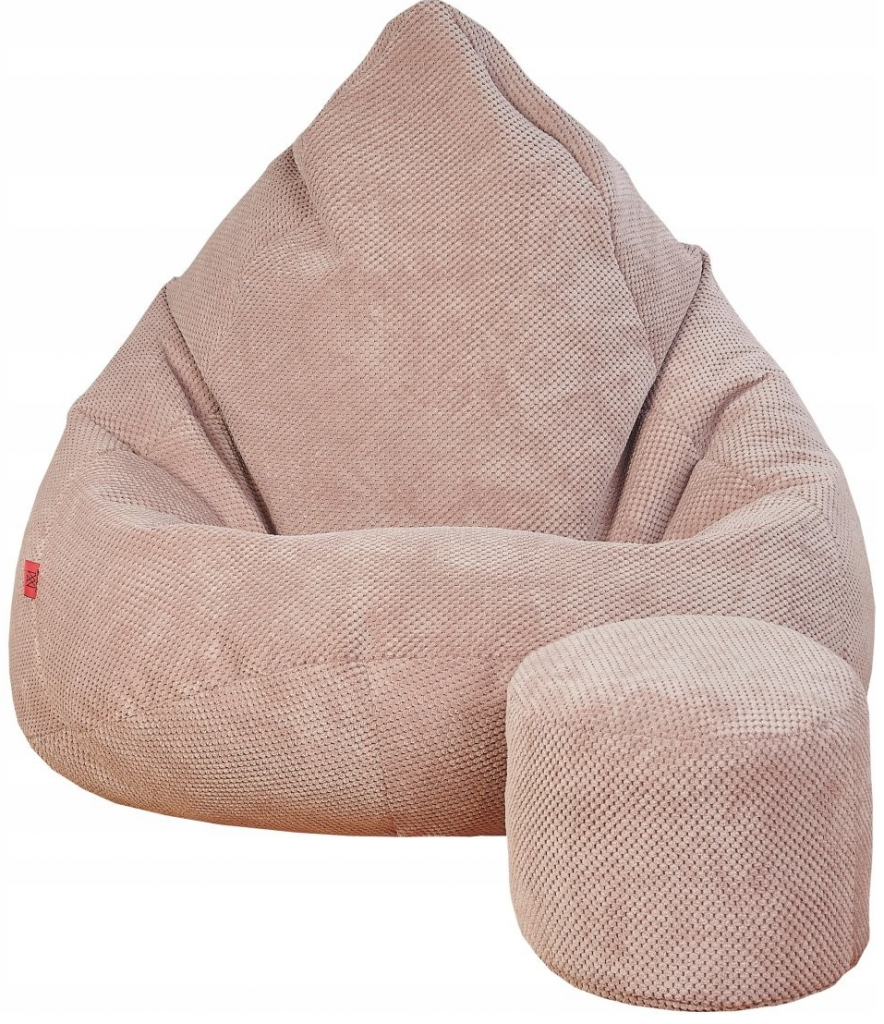 Supplies sedací vak Dot Relax z plyšoviny ružový