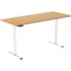 AlzaErgo Table ET2 Essential biely + doska 160 × 80 cm bambusová zaoblená