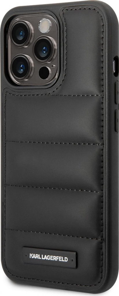 Púzdro Karl Lagerfeld Quilted Puffy Metal Logo iPhone 14 Pro, Čierne