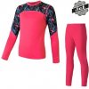 SENSOR MERINO Impress set dětský triko dl.rukáv + spodky magenta/floral 110