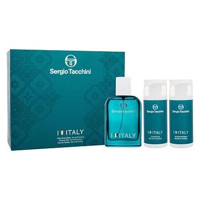 Sergio Tacchini I Love Italy dárková sada: EDT 100 ml + sprchový gel 100 ml + balzám po holení 100 ml pro muže