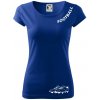 FOOTBALL nápis šikmo - Dámske tričko Pure - XS ( Kráľovská modrá )