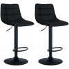 Sada 2 barových stoličiek Jerry z umelej kože, čierna