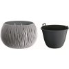 Prosperplast Kvetinac Sandy Bowl 240 238x161 mm sivá vložka