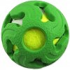 Loptička Dog Fantasy gumová s tenisovou loptičkou, zelená 5 cm