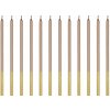 PartyDeco hladké narodeninové sviečky ružovo-zlaté 14cm