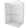Mexen Kioto+, sprchová zástena Walk-In s poličkou a vešiakom 70 x 200 cm, 8mm sklo námraza, medený matný profil, 800-070-121-65-30
