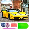 Norimpex Puzzle Diamantový obraz Žlté športové auto 30 x 40 cm 1-39 dielov