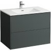 Laufen Base - Skrinka s umývadlom, 59x79x49 cm, 2 zásuvky, sivá H8649612661041
