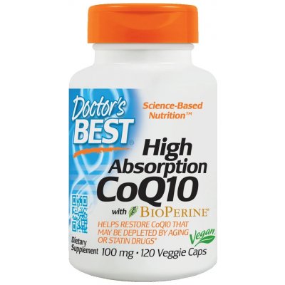 Doctor's Best Vysoko vstrebateľný CoQ10 s bioperínom 100 mg 120 veg. kapsúl
