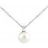 Silvego Strieborný náhrdelník s bielou perlou Swarovski ® crystals LPS061912PSWW