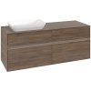 VILLEROY & BOCH Collaro závesná skrinka pod umývadlo na dosku (umývadlo vľavo), 4 zásuvky, s LED osvetlením, 1400 x 500 x 548 mm, Arizona Oak, C117B0VH