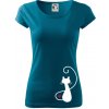 Zamilovaná mačka spredu - Dámske tričko Pure - L ( Petrolejová )