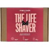 MenRock, The Life Shaver Black Granátové jablko sada krém na holenie 100 ml + štetka na holenie + stojan na štetky