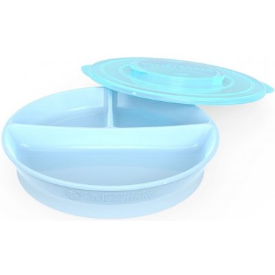 Twistshake Delený tanier 6+ m, Pastelová modrá 210 ml + 2 x 90 ml