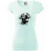 Čiernobiela karikatúra Labrador svetlý - Pure dámske tričko - M ( Frost )