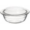 Okrúhly pekáč z borosilikátového skla s vekom 2,35 l + 0,75 l – na pečenie, zapekanie a du