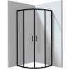 Deante Funkia Evo sprchovací kút 90x90 cm polkruhová čierna matné/priehľadné sklo KYP_N099P