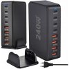 RÝCHLÁ NABÍJAČKA 4xUSB 4xUSB-C GaN3 240W QC PD pre telefón notebook